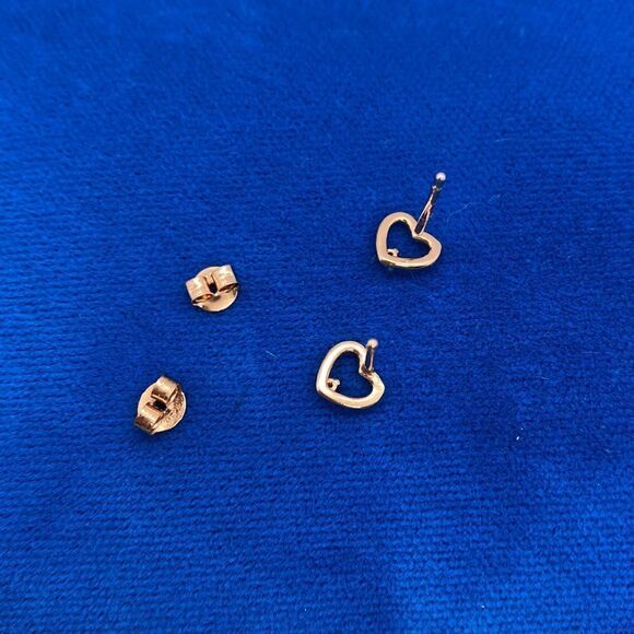💛 NWOT 18k GP 925 Heart CZ Earrings - Picture 4 of 4